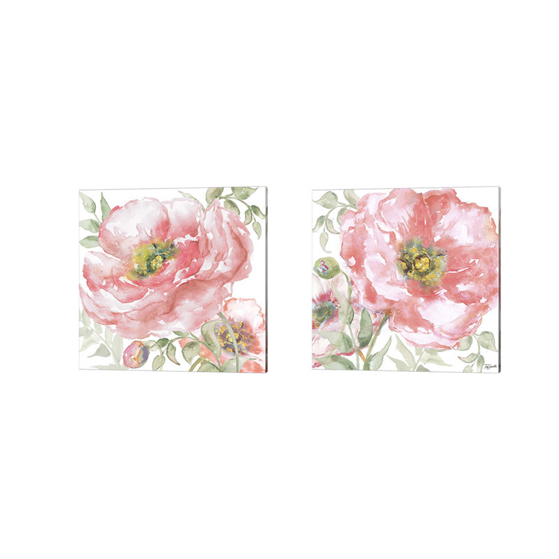 «Poppy Romance» par Tre Sorelle Studios, art sur toile (ensemble de 2)