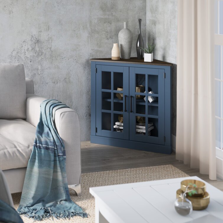 Truby Solid Wood 2 - Door Corner Accent Cabinet