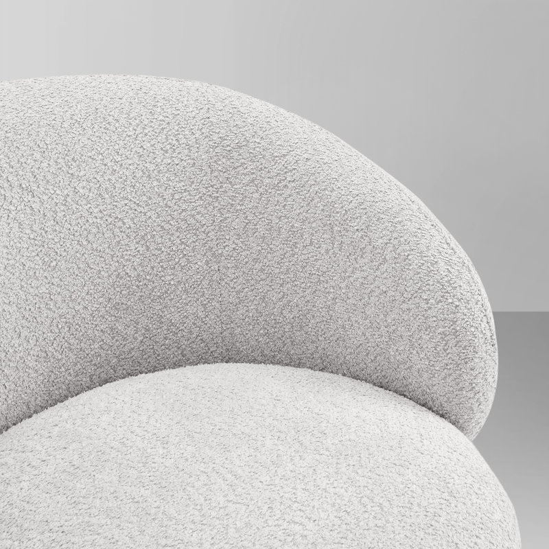 Modern Swivel Barrel Chairs With Wood Base, Gray