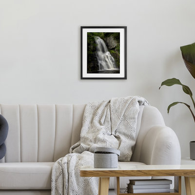 Lush Waterfall Flow Framed Print Under Glass, design by Jeff Poe Photography
