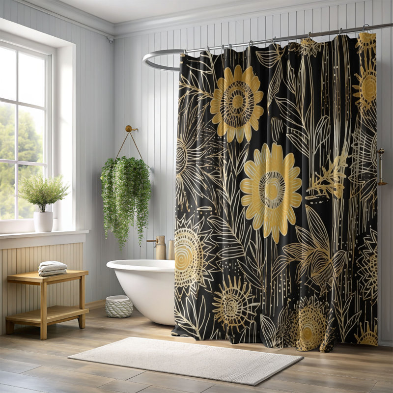 Chic Hearts - Rideau de douche Premium, H 74 po x l 71 po