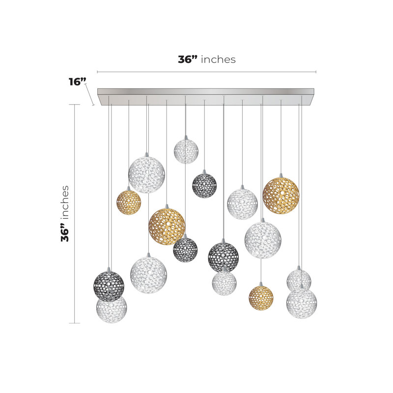 Napa 17 - Light Pendant, Black, 36" H x 36" W x 16" D