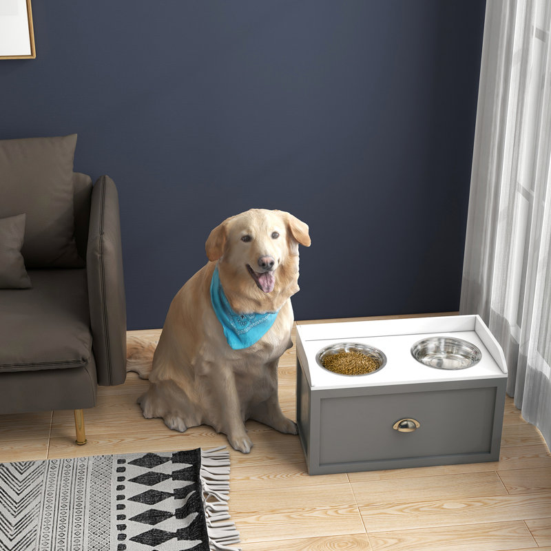 Bols de rangement pour chien surélevés gris - modernes et conçus par les utilisateurs pour les propriétaires d'animaux surélevés avec des animaux de compagnie de qualité supérieure gris