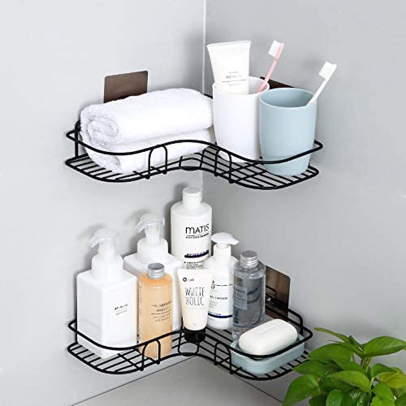Galipeau Metal Bathroom Shelves, Black