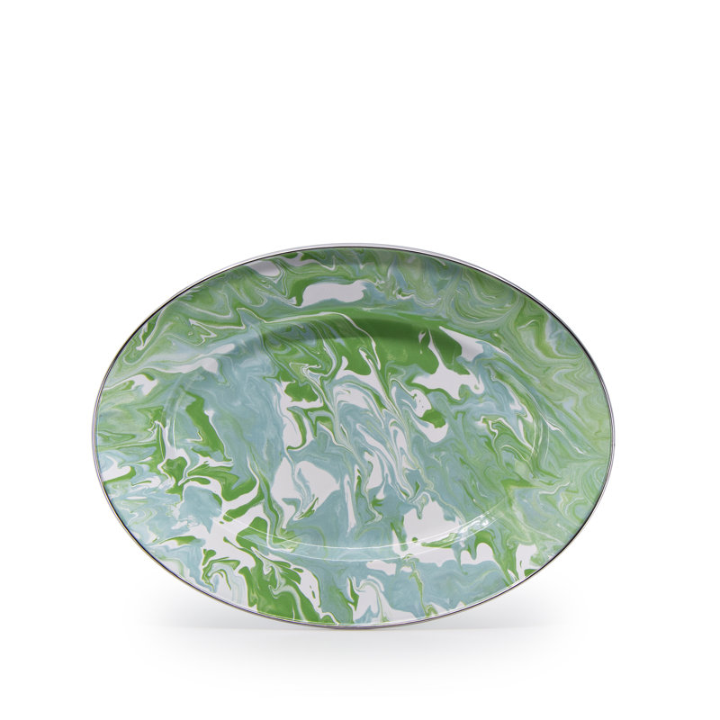 Golden Rabbit Enamelware Modern Monet Oval Platter