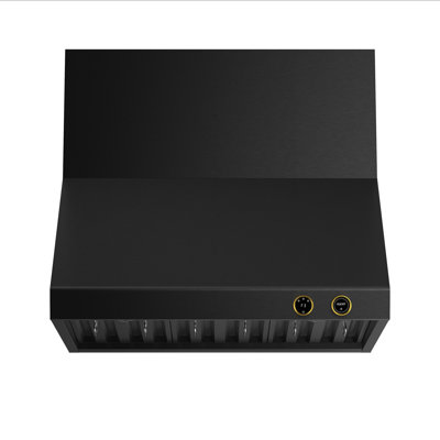 KUCHT 36 in. 900 CFM Ducted Wall Mount Range Hood in Titanium Stainless Steel with Gold Accents and Digital Controls