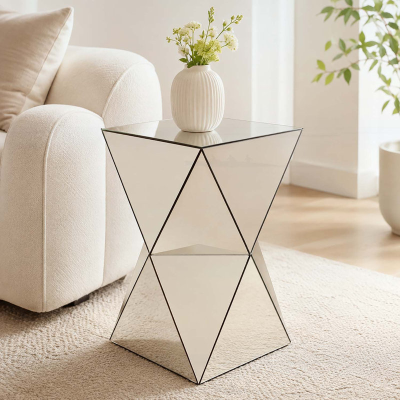 Table d'appoint à motif géométrique champagne Champagne