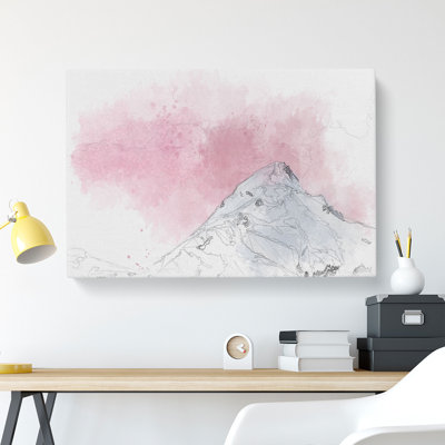 Snowy Mountain Sketch - Wrapped Canvas Print