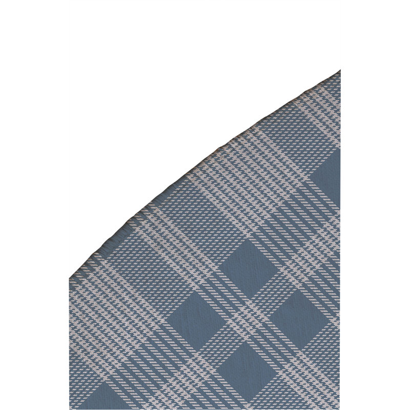Lily Tartan Non-Slip Outdoor Rug, Round 5'