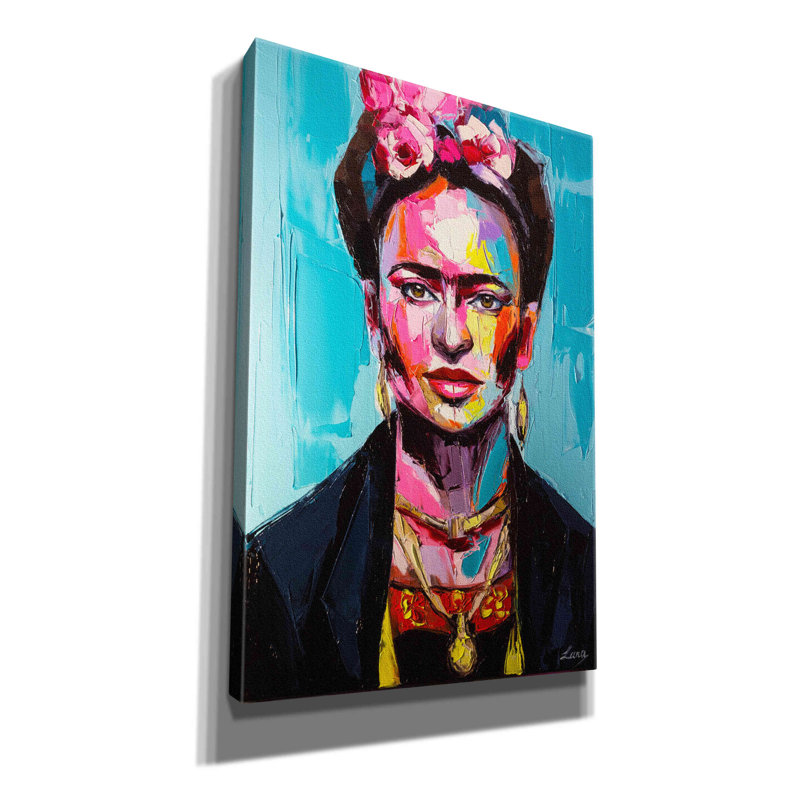 Frida - peinture sur toile tendue, H 18 po x l 12 po x P 0,75 po