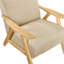 Siège brun rembourré avec structure de chaise en tissu d'hévéa massif-1783927064