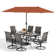 Alyah 6 - Person Metal Patio Dining Set with Rectangular Table