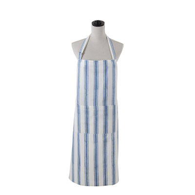 Tablier de cuisine en coton rayé - Bandoulière réglable, tablier de cuisine léger avec poche avant pour la cuisson, la cuisine et un usage quotidien