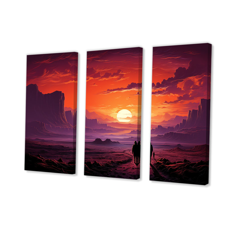 Améthyste désert sables voyage III - désert, art mural, Toile tendue, H 32 po x l 48 po x P 1 po