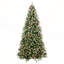 Arbre de Noël 5 pi avec 250 lumières DEL blanc chaud, 1131 branches enneigées, baies rouges, pommes de pin, conception à charnières et support en métal-2135694851-2135694858