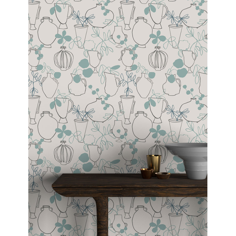 Susan Hable Wallpaper by Susan Hable, Blue/Black