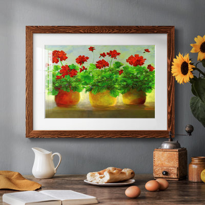 Geraniums III, reproduction d'art encadrée