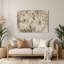 Dessin au trait botanique, art mural beige en métal-975661736