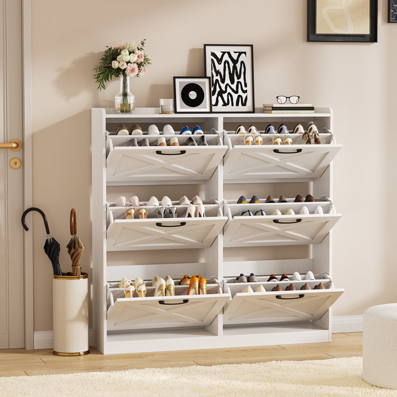 Grande armoire de rangement pour chaussures, Blanc