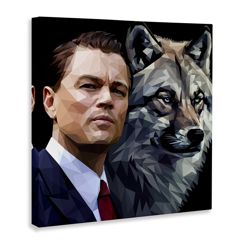 Art mural Leonardo avec loup par Birch & Ink, H 17 po x l 17 po