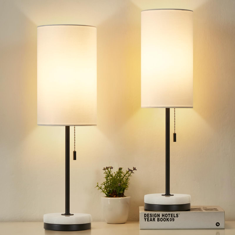 Dyre Table Lamp, White, Black