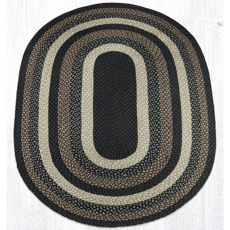 Tapis en jute tissé à la main moka / Frappuccino Earth Rugs, Ovale 4 pi x 6 pi