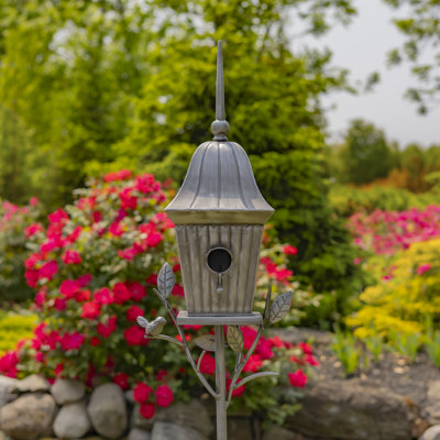65.5" Tall Iron Birdhouse Stake "Riga"
