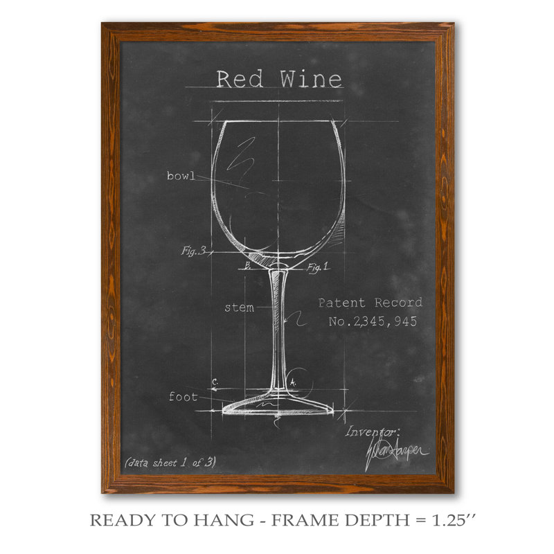 «Barware Blueprint III» par Paul Cezanne - reproduction d'art encadrée, H 30 po x l 22 po x P 1,25 po, Pas de tapis
