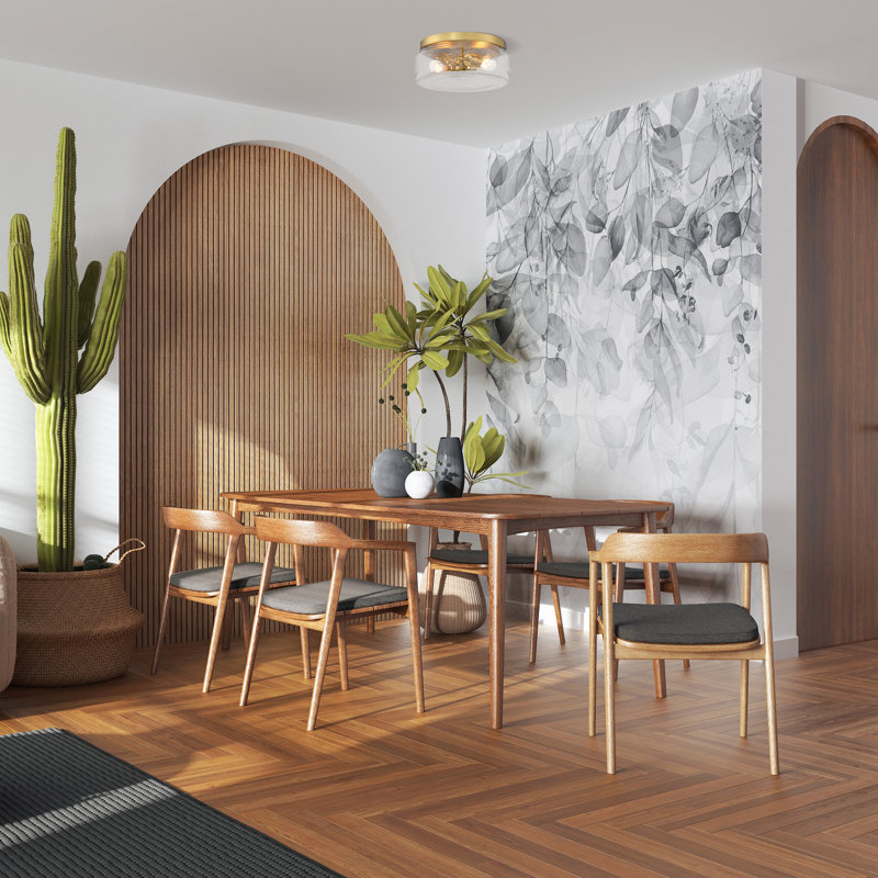 Millman Glass Flush Mount, Brushed Gold