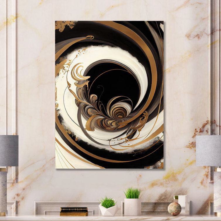 Abstract Spiral Painting Black And White Paintings On Canvas 30x40
