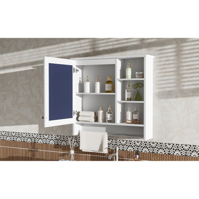 21 Mirror Cabinet With , Adjustable Shelf And Hinges For Bathroom Vanity 30 Inch Modern Home Storage