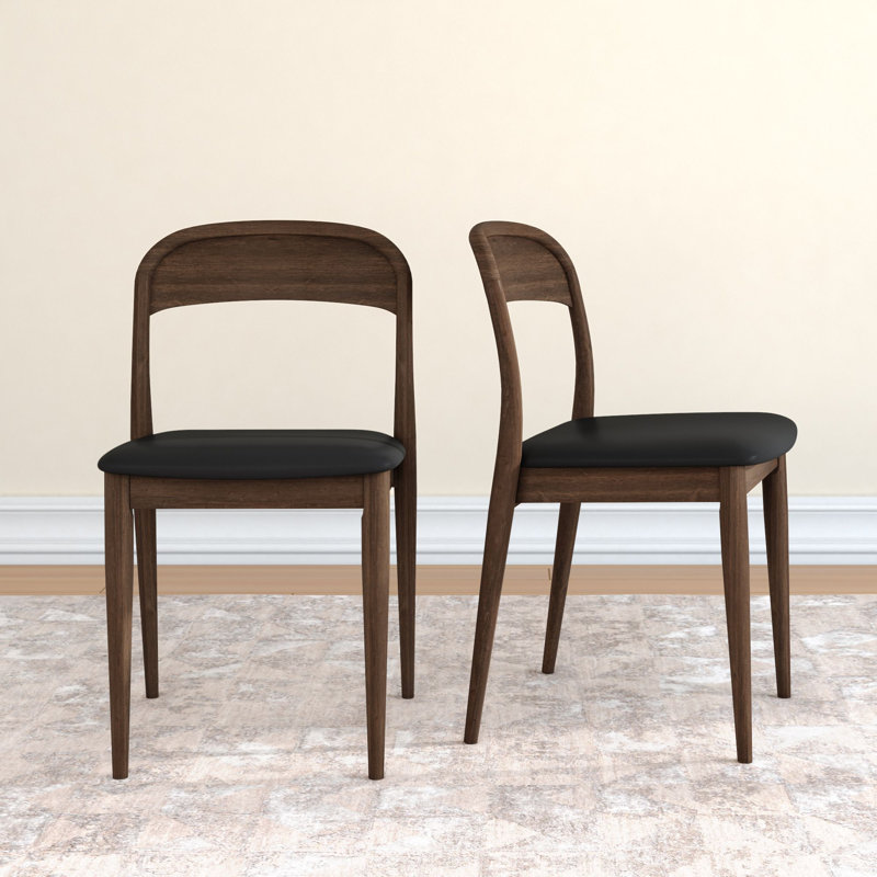 Chaise rembourrée Loar, Noyer, Noir