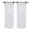 Porte coulissante double en panneaux de fibres à densité moyenne de 24 po x 84 po avec porte escamotable double-130899448