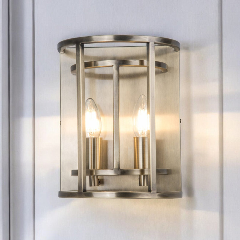 Davilmar Flush Mounted Sconce, Antique Brass