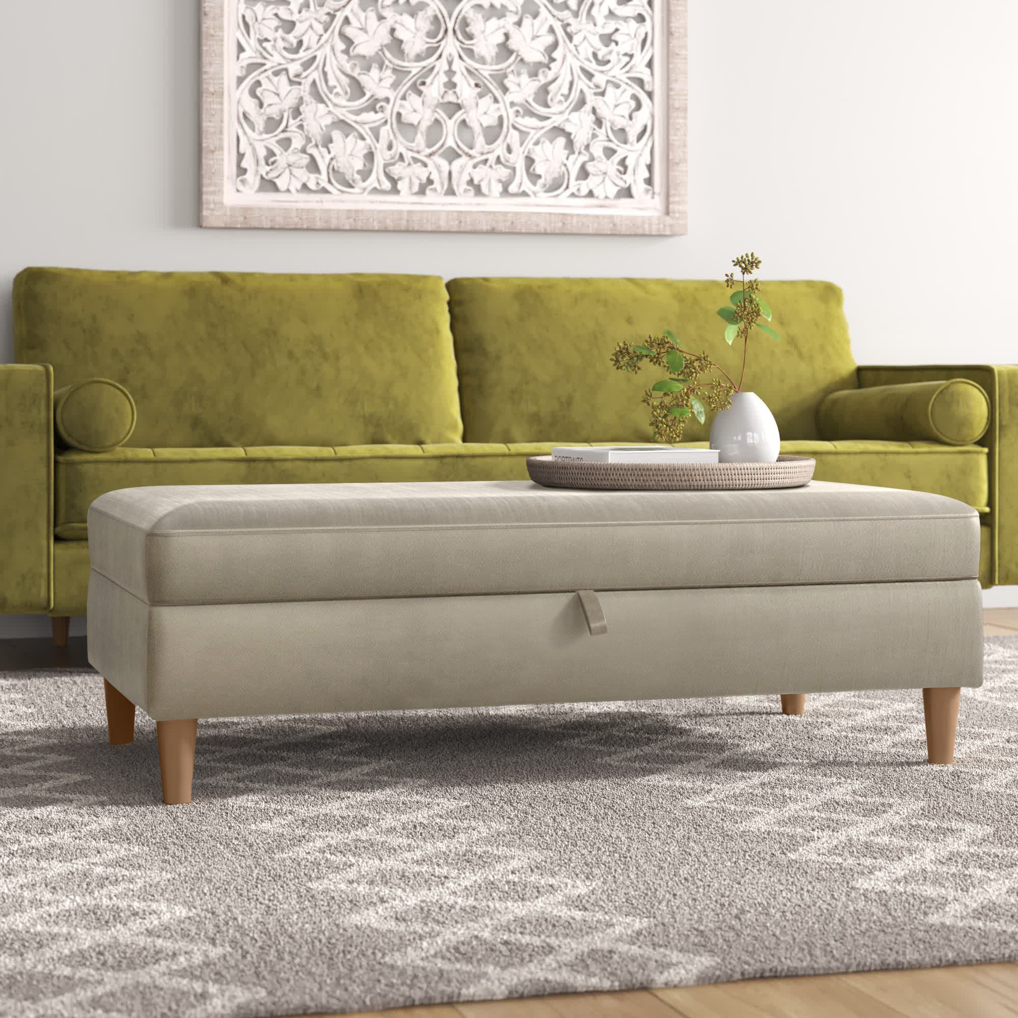 Contemporary, Mid Century & Modern Storage Benches + Ottomans