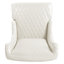 Chaise de salon blanche avec dossier à oreilles haut et siège à bande élastique, pour le confort de la chambre à coucher-488966315