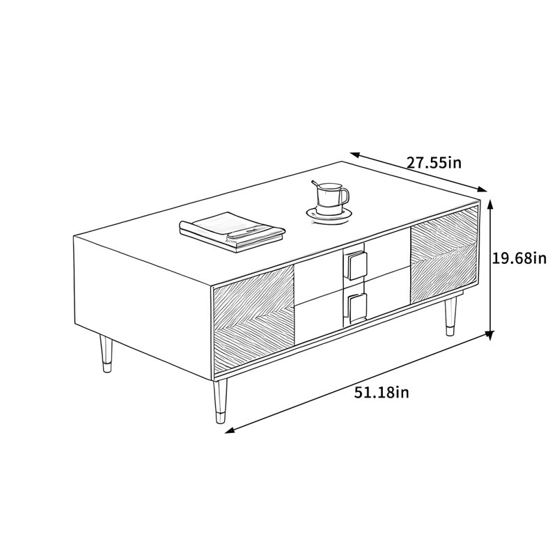 Table basse moderne avec tiroir de rangement