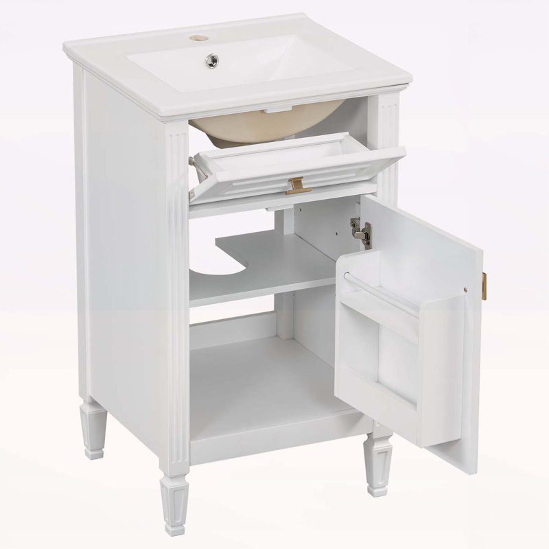 Modern Bathroom Vanity for Compact Spaces, White