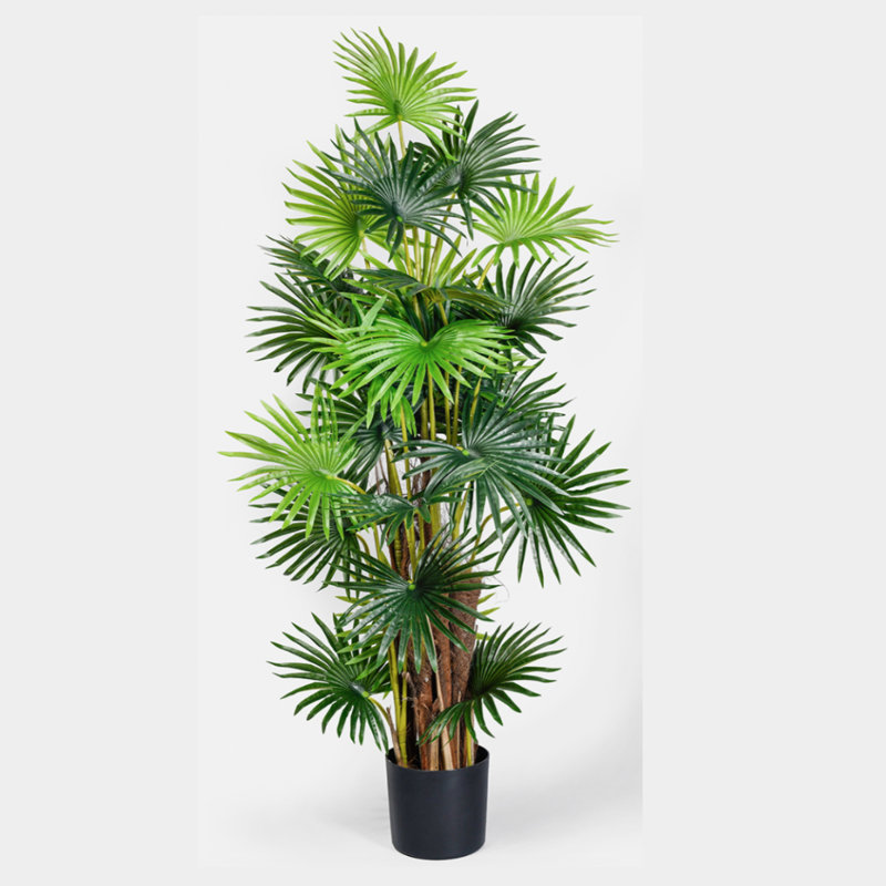 Faux Palm Tree in Planter, 57" H x 25" W x 25" D