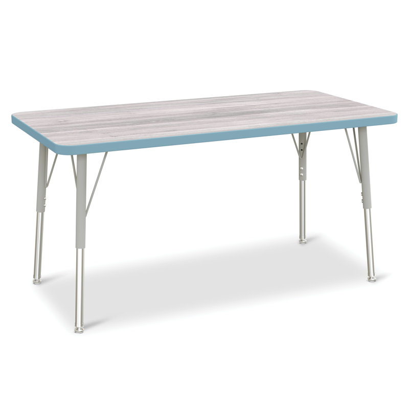 Table rectangulaire Berries, L 24 po x l 48 po, 24" - 31", Bleu côtier
