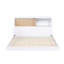 Lit plateforme en bois blanc avec tiroirs de rangement-114208345