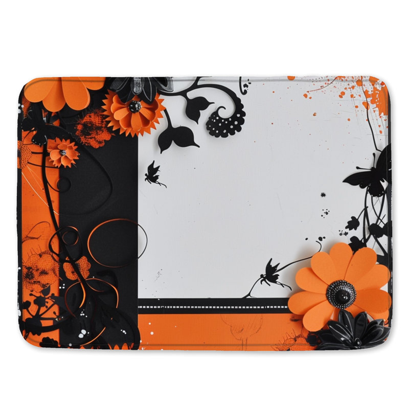 Tapis de bain floral, L 24 po x L 17 po