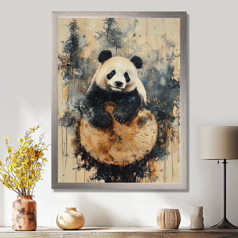 Geriel - Décoration murale animaux, Impression d'un seul cadre photo, Argent argent, H 32 po x l 24 po