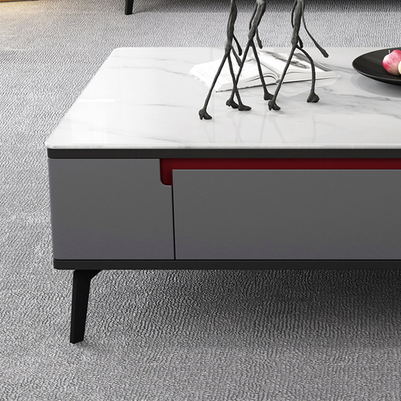 Table basse italienne simple en ardoise avec tiroirs