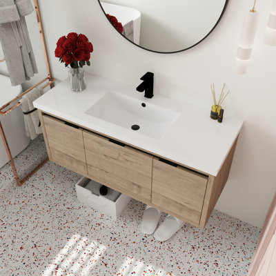 Cyryl 47.23'' Single Bathroom Vanity with Resin Top