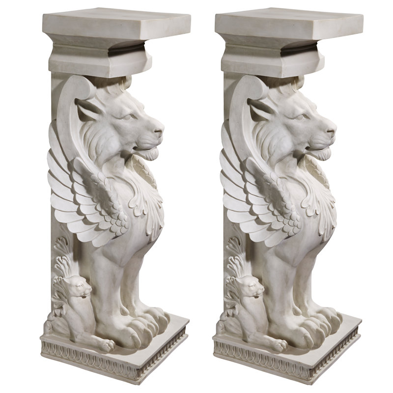 Caisson de lion à oreilles sculpturale trapezophoron