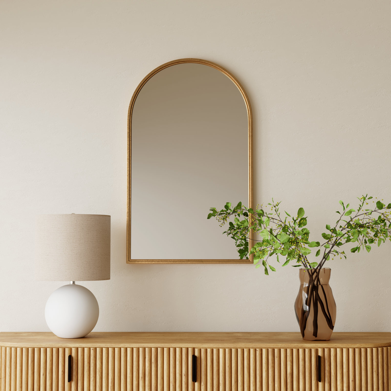 Tracie 24" Accent Mirror, Antiqued Gold