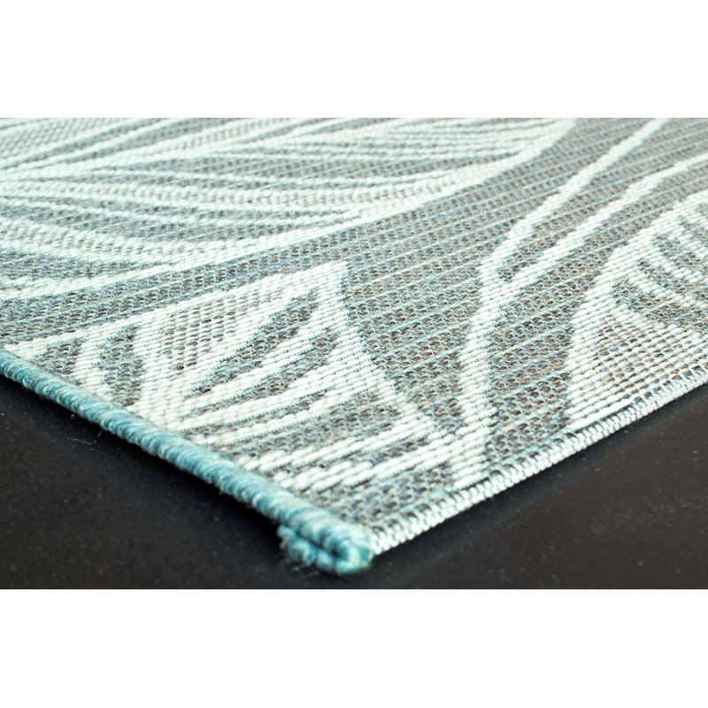 Karamo Rectangle Floral Hand Woven Indoor / Outdoor Area Rug, Rectangle 80 x 150cm