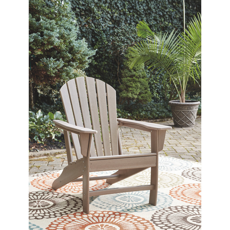 Emory Foldable Outdoor Adirondack Chair, Grayish Brown