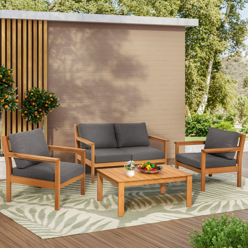 Lanie Eucalyptus Outdoor Sofa Set, Gray